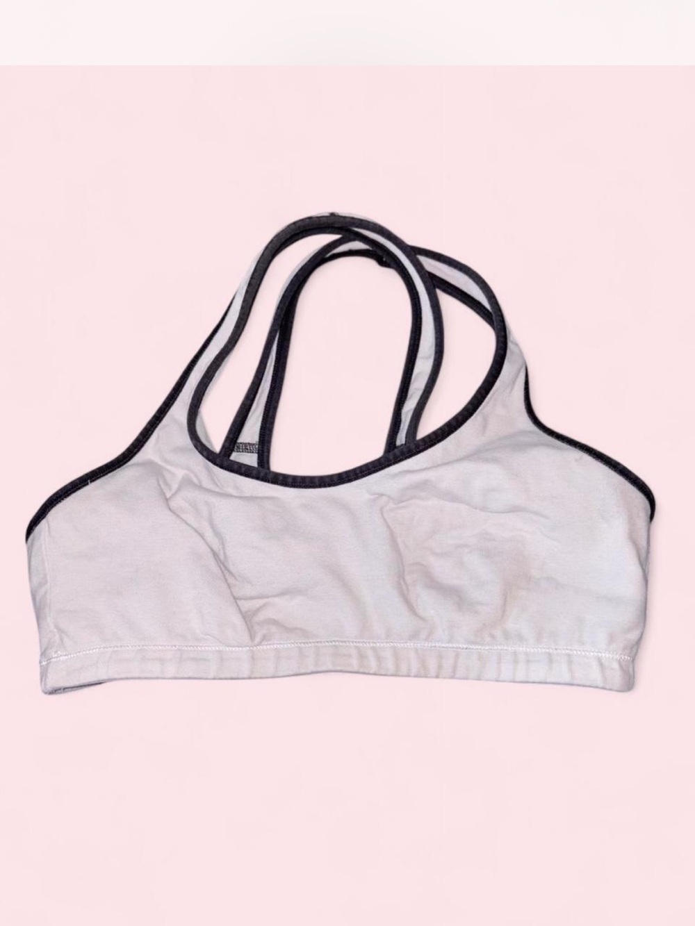 lululemon athletica White Sports Bra with Black Trim